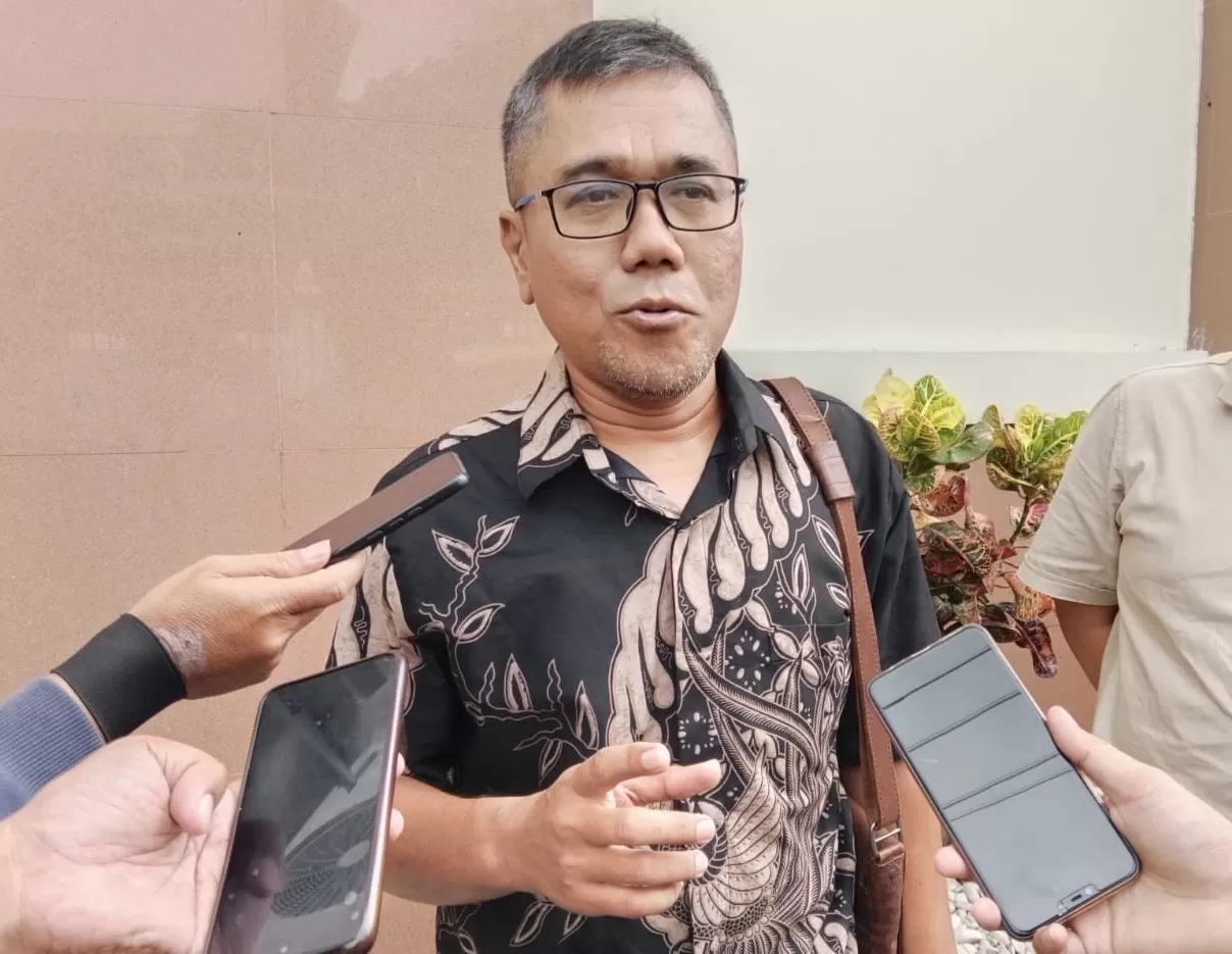  Setyoko saat memberikan pernyataan pada wartawan di PN Sleman (istimewa)