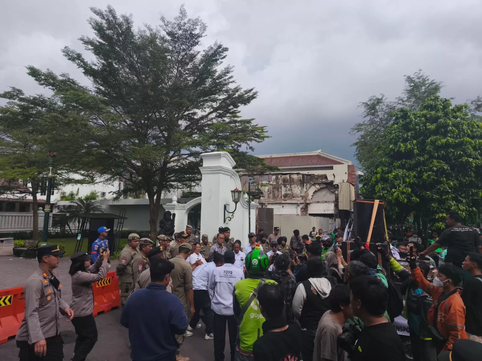 Aksi unjukrasa pengemudi ojol di Jogja 20 Mei lalu (Ist)