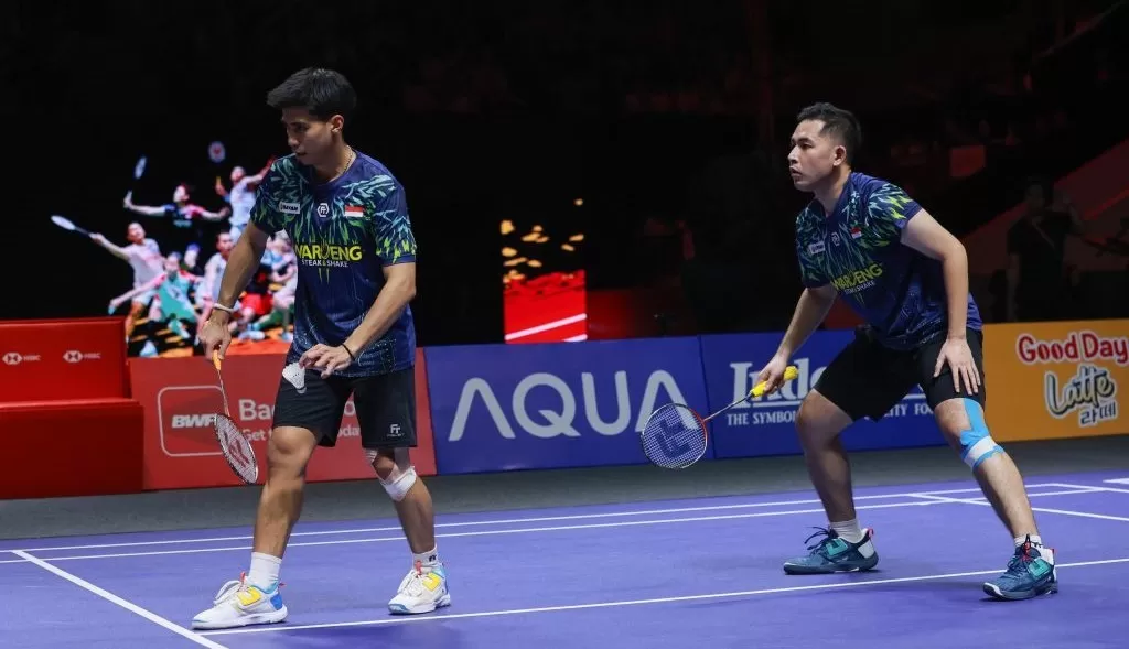 Pasangan Sabar Karyaman Gutama/ Moh Reza Pahlevi Isfahani gagal memanfaatkan momentum untuk meraih juara di sektor ganda putra  (Humas PP PBSI)