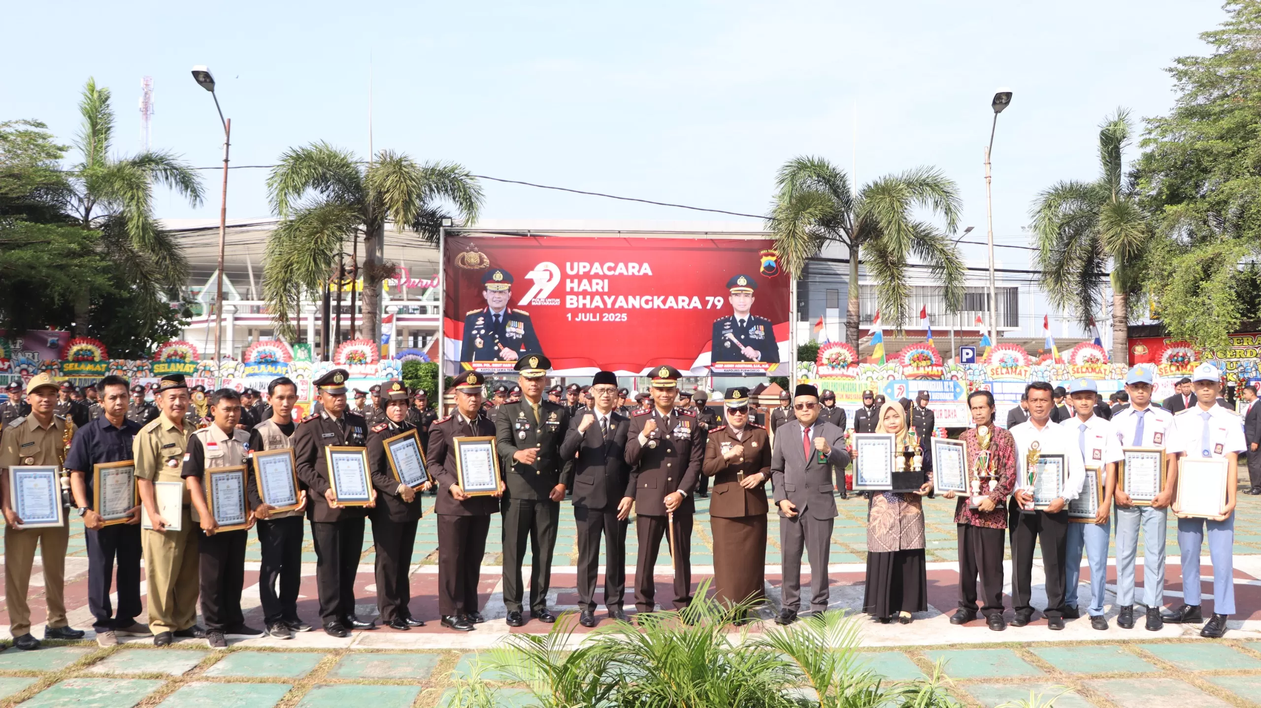 Peringatan Hari Bhayangkara ke-79 di halaman Mapolres Purworejo.   (Hendri Utomo)