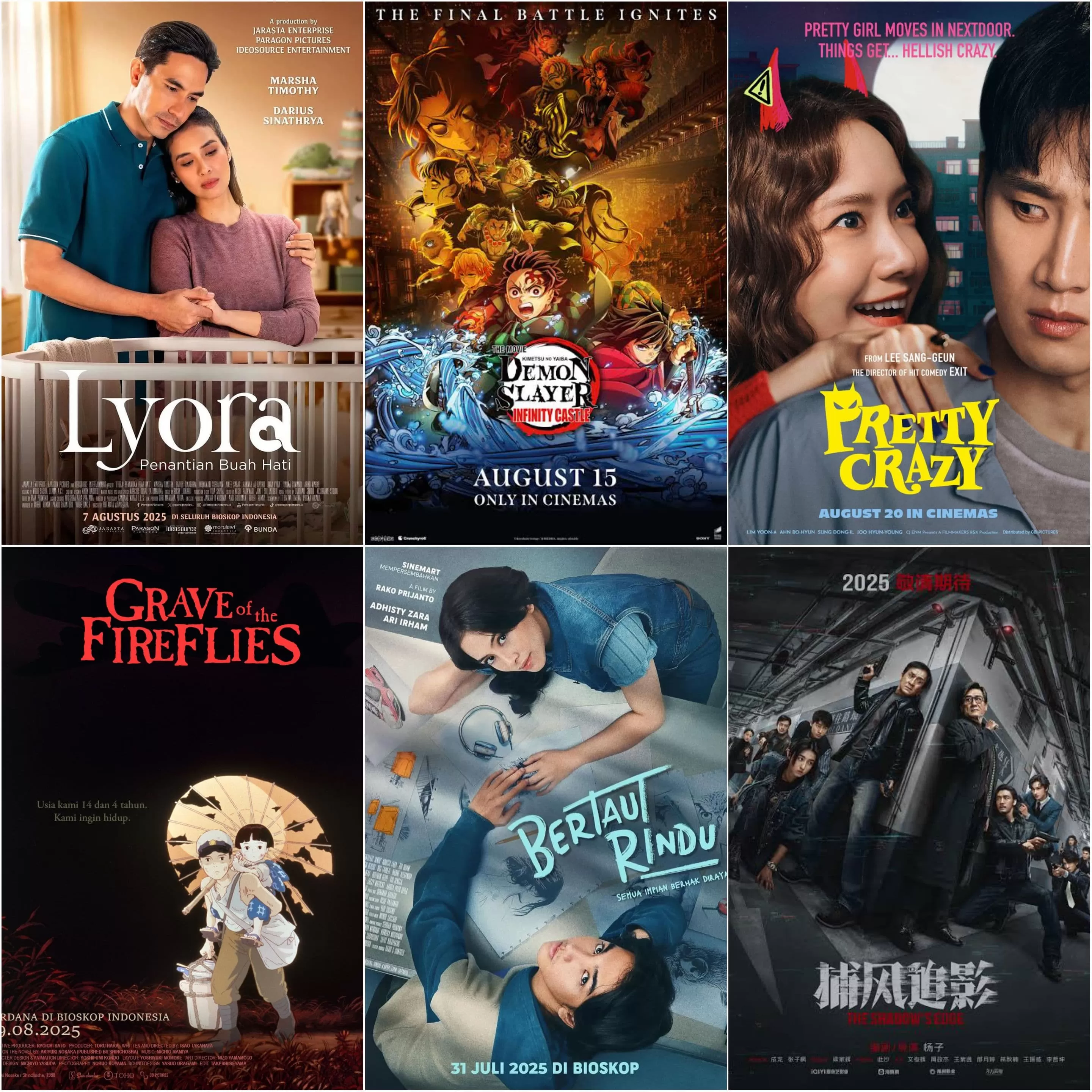 Poster resmi film-film yang tayang Agustus 2025. (Istimewa)