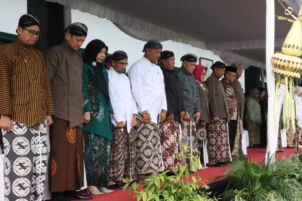 Jajaran DPRD Kota Yogya khidmat mengikuti upacara HUT ke 269 Kota Yogya. (Ardhi Wahdan)