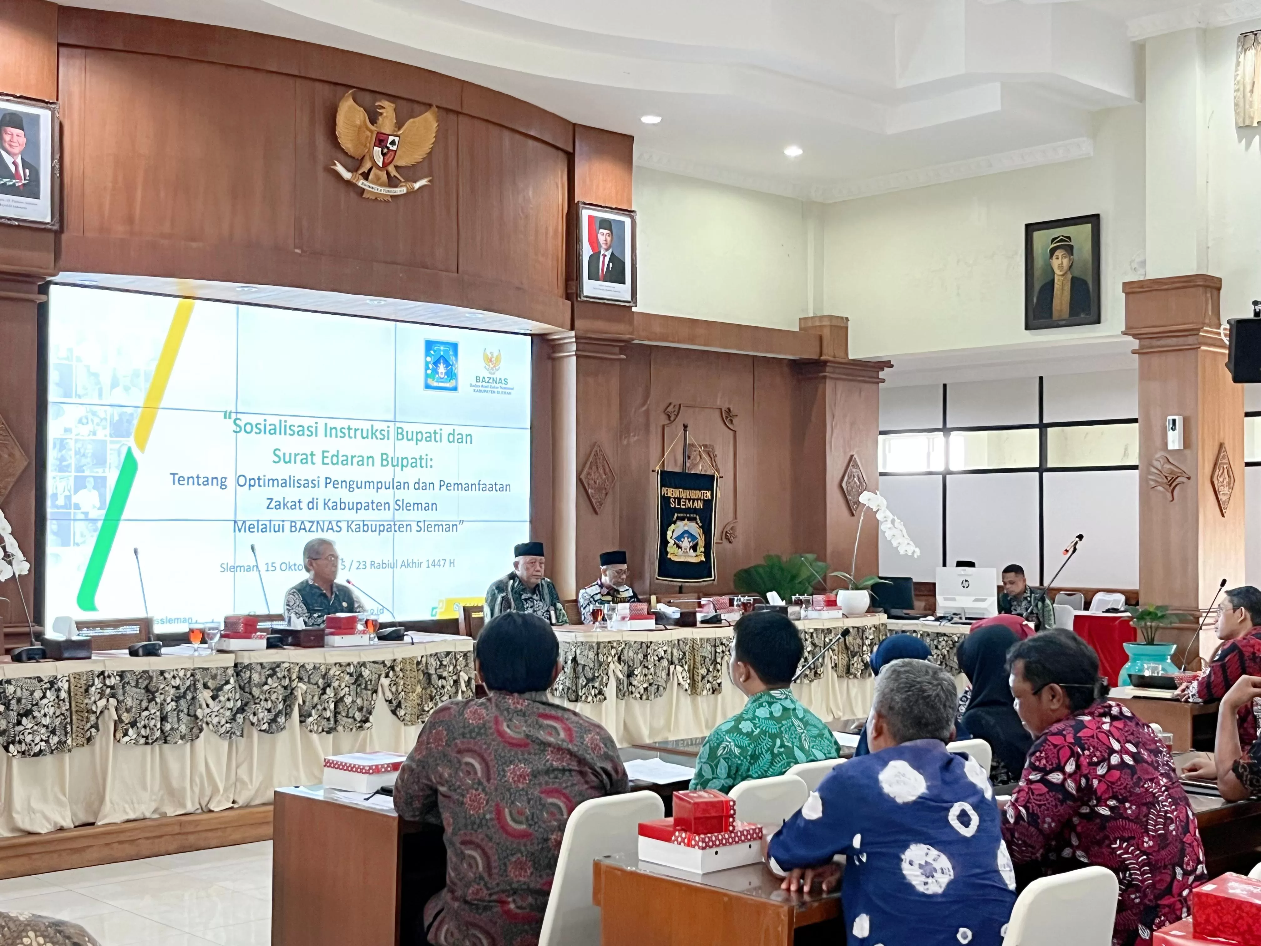 BAZNAS Kabupaten Sleman bersama Pemkab Sleman menggelar kegiatan Sosialisasi Optimalisasi Pengumpulan dan Pemanfaatan Zakat, Rabu (15/10/2025) (Foto Istimewa)