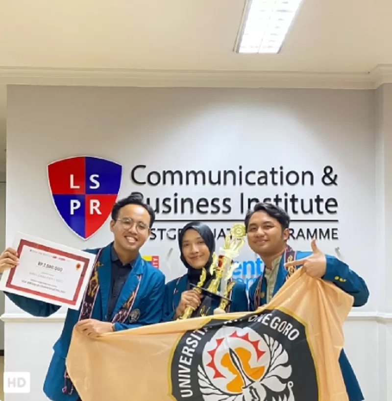 Mahasiswa Informasi dan Humas, Sekolah Vokasi Undip Sabet Juara 1 Public Relations Competition Tingkat Nasional di LSPR Jakarta