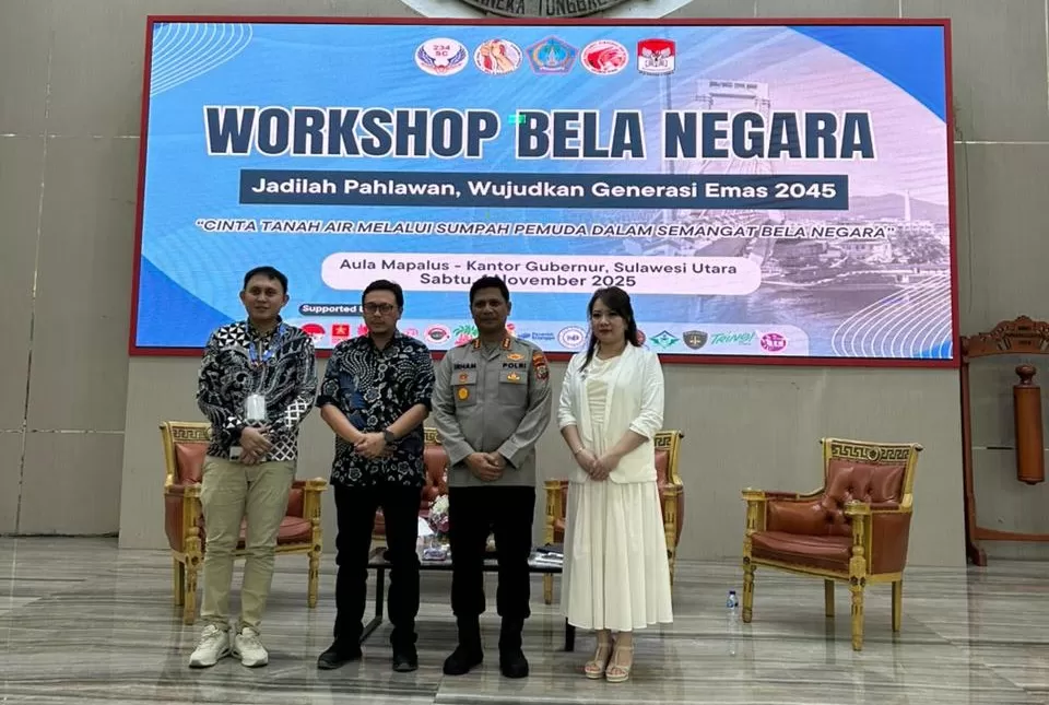 Elsa (kanan) usai menjadi pemateri workshop Bela Negara (Istimewa)