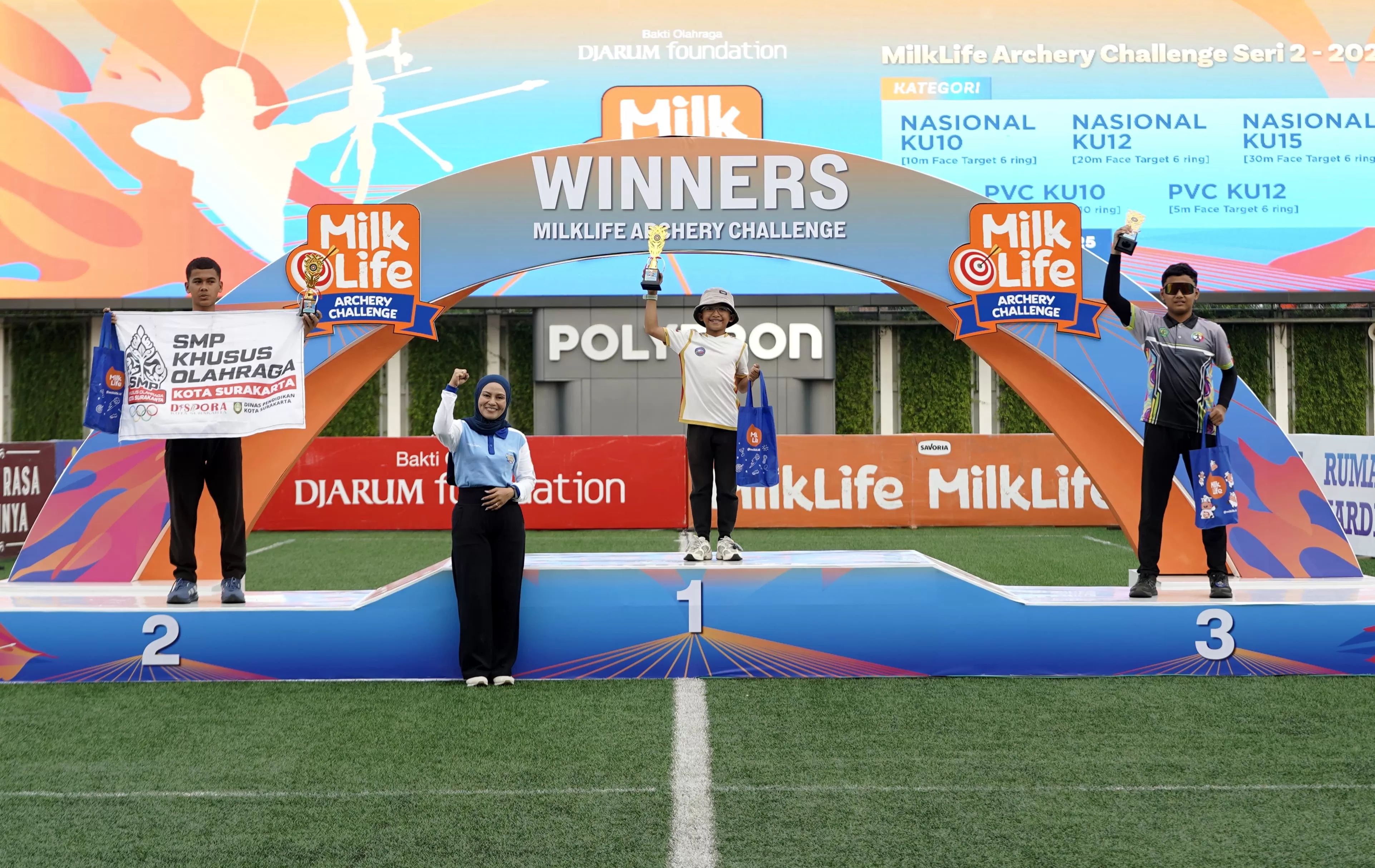 Keanu Refi Atallah asal SD Muhammadiyah 1 Ngaglik Sleman DIY, tampil gemilang di arena MilkLife Archery Challenge 2025