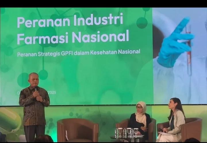 Direktur Eksekutif Gabungan Perusahaan Farmasi Indonesia (GPFI) Elfiano Rizaldi dalam acara seminar Peran Strategis GPFI dalam Menegaskan Prinsip 4K untuk Menunjang Kesehatan Nasional, di Jaka (Istimewa )