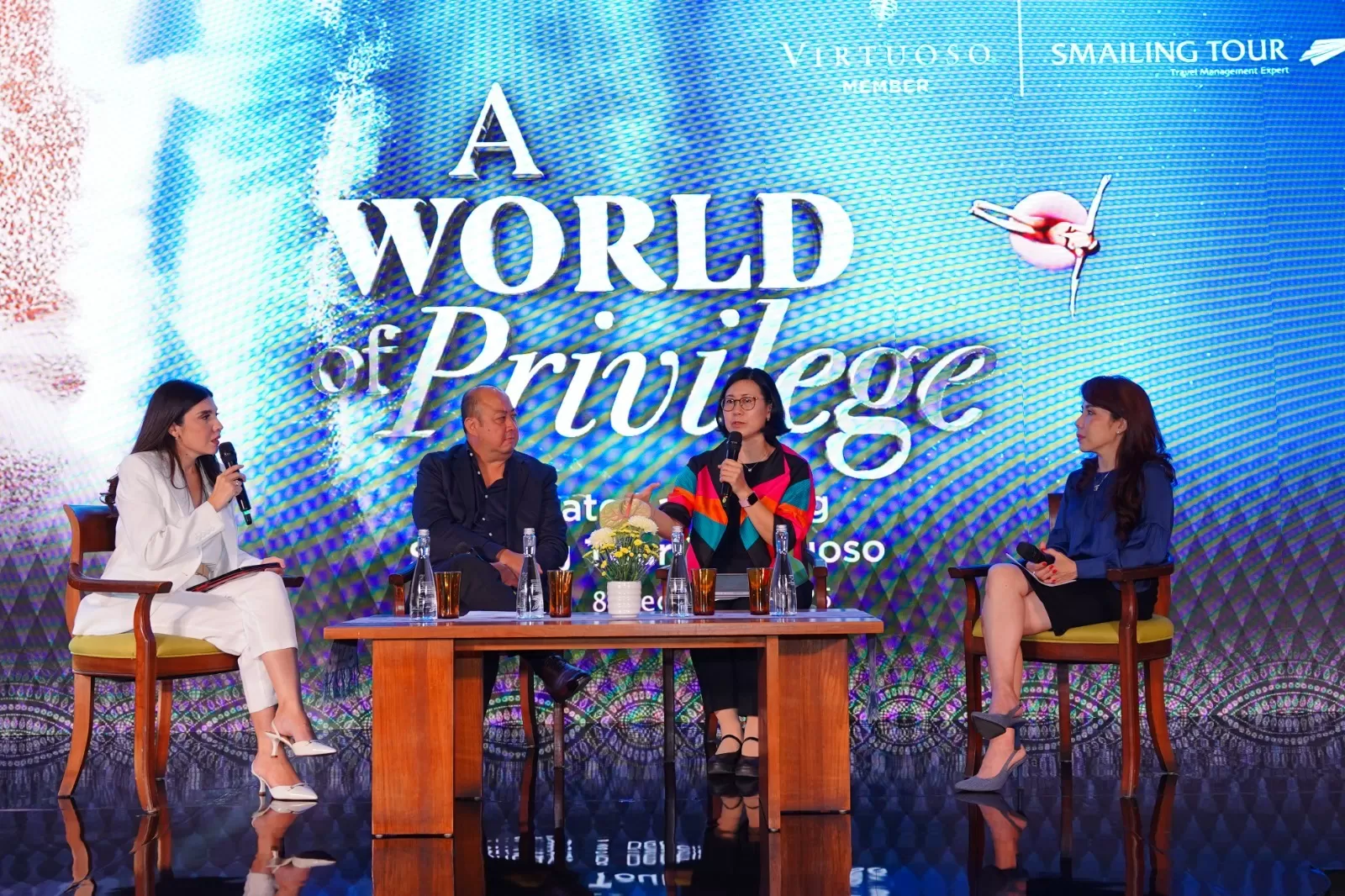  Anthony Akili, President & CEO Smailing Tour; Angeline Tang, Account Manager, Member Relations, North & Southeast Asia, Virtuoso; dan Fransiska Felly, VP Platinum & Bespoke Smailing Tour   (istimewa)