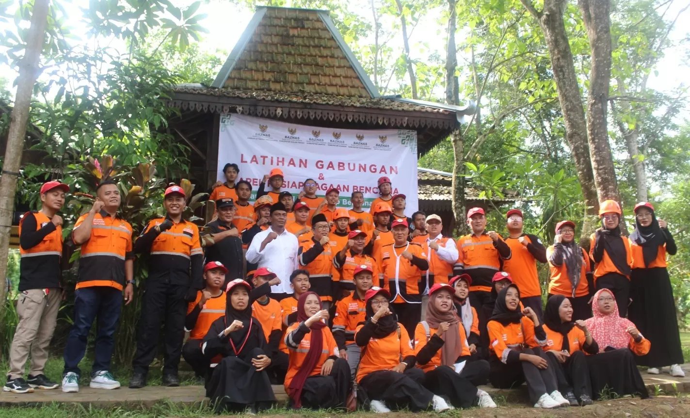 Para relawan BTB DIY bersemangat mengikuti Latihan Gabungan dan Apel Kesiapsiagaan Bencana. (Foto: Istimewa)