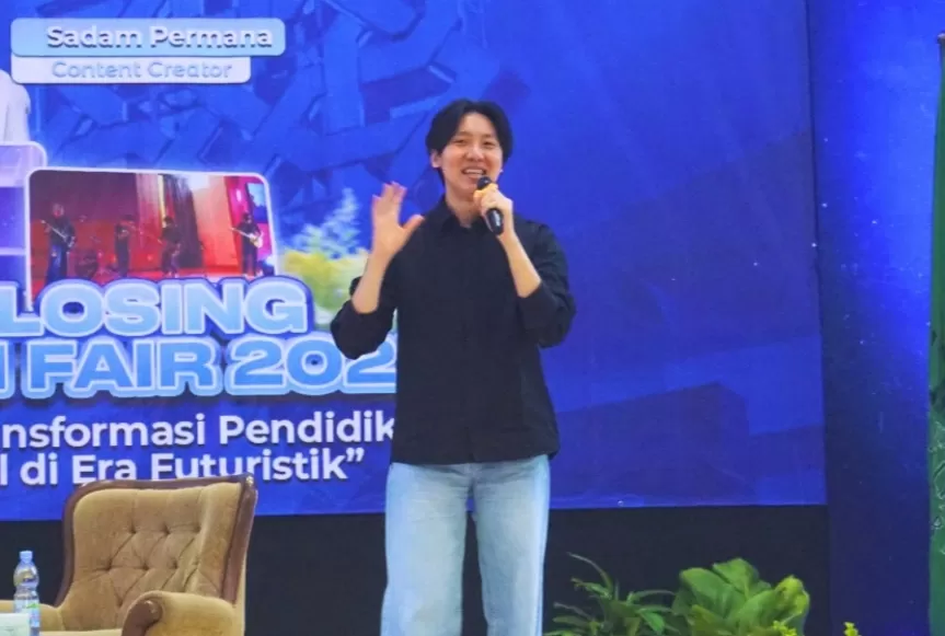 Sadam Permana berbagi pengalaman dalam seminar MPI Fair 2025. (Istimewa)