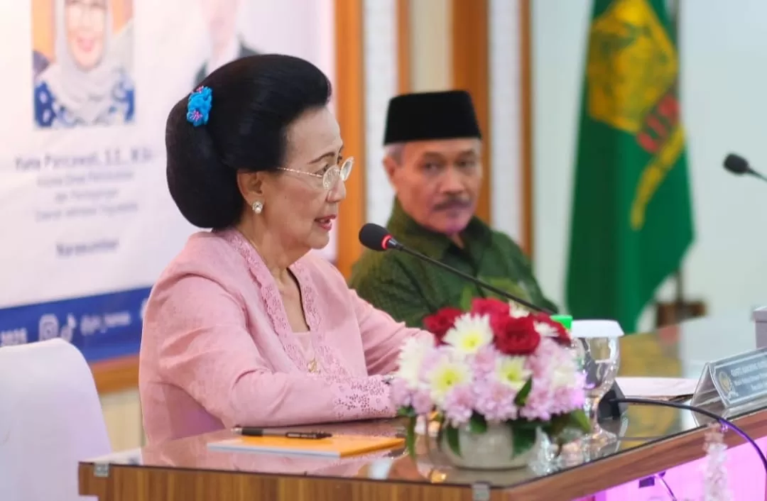 GKR Hemas menyampaikan paparan dalam kegiatan Sosialisasi Empat Pilar MPR RI di UST Yogyakarta. ( (Istimewa))