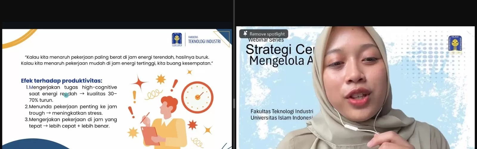 Wakil Dekan Bidang Sumber Daya FTI UII Dr Agus Mansur dan Dosen Prodi Manajemen Rekayasa FTI UII Sayyidah Maulidatul Afraah  ST  MT (ISTIMEWA)