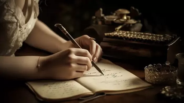 Ilustrasi menulis puisi (Pngtree)