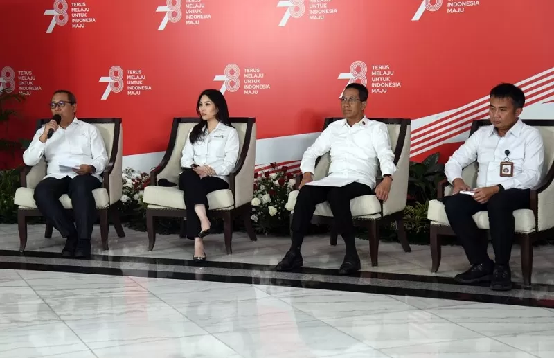 Keterangan Pers sambut HUT ke-78 Kemerdekaan RI Tahun 2023, di Jakarta, Senin (31/7/2023).  (FOTO: Humas Setkab/Rahmat)