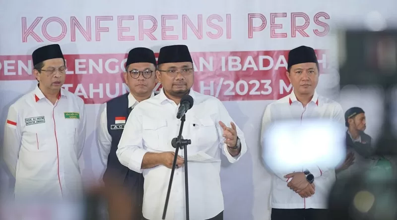 Menag Yaqut Cholil Qoumas, tutup operasional Haji 2023, Sabtu (5/8/2023). ( FOTO: Dok. Kemenag)