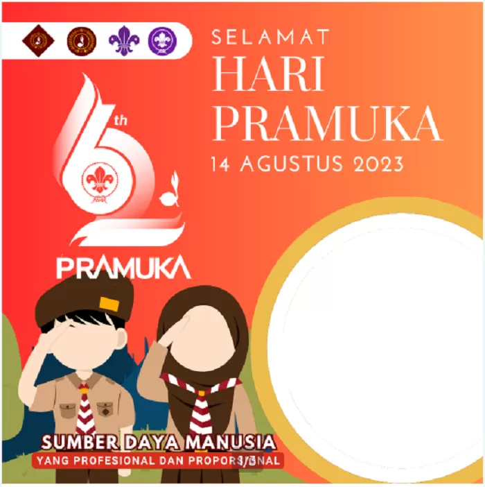 Contoh salah satu twibbon Hari Pramuka 14 Agustus 2024. (Foto: twibbonize.com)