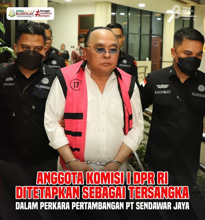 Kejagung menetapkan Politisi PDIP, Ismail Thomas sebagai tersangka korupsi. (Foto: Akun resmi X @KejaksaanRI)