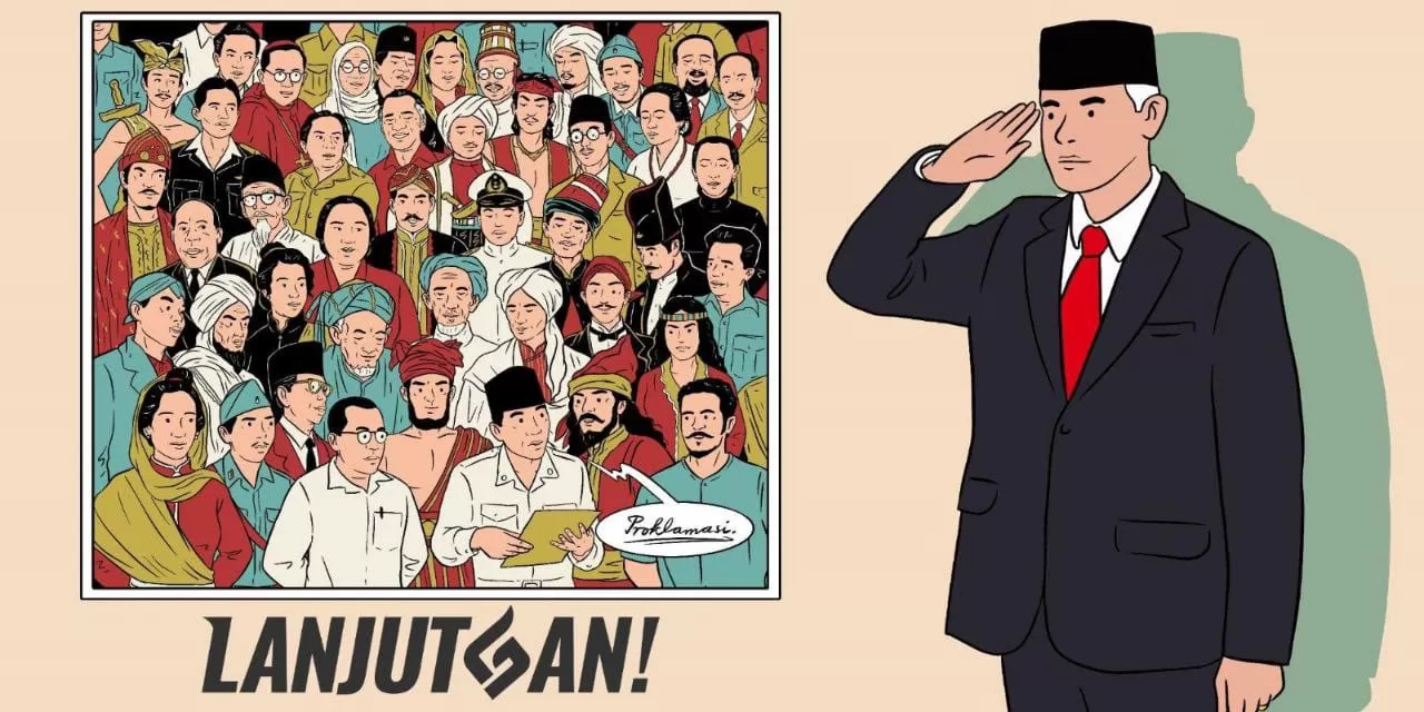 Ilustrasi Ganjar Pranowo menghormat pada para pahlawan bangsa. (Foto: Dok)