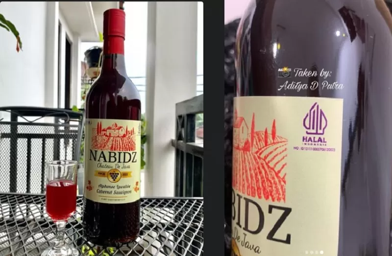 Sempat viral disebut halal, MUI: produk &lsquo;red wine&rsquo; Nabidz haram.  (FOTO: Instagram)