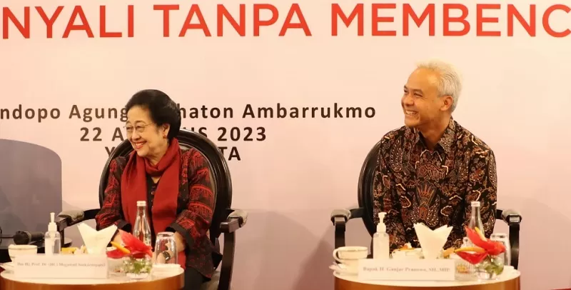 Ketum PDIP Megawati Soekarnoputri bersama bakal capres Ganjar Pranowo.   (FOTO: Dok. PDIP)