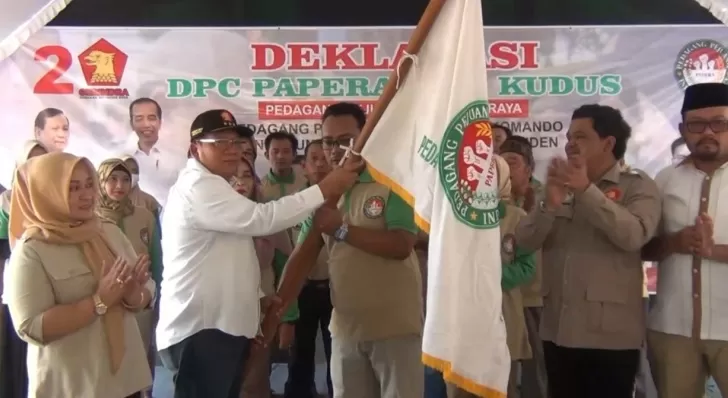 Acara deklarasi ratusan pedagang di Kudus dukung capres Prabowo Subianto di Pilpres 2024. ( FOTO: Dok. Gerindra)