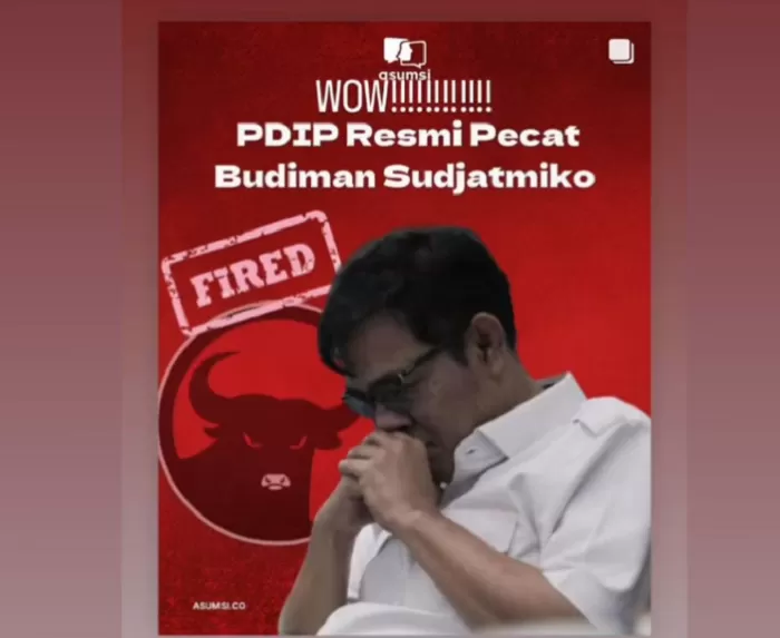 Budiman Sudjatmiko menerima surat pemecatan dari PDIP. (Foto: Tangkap layar Instastory @inovator4.0budiman)