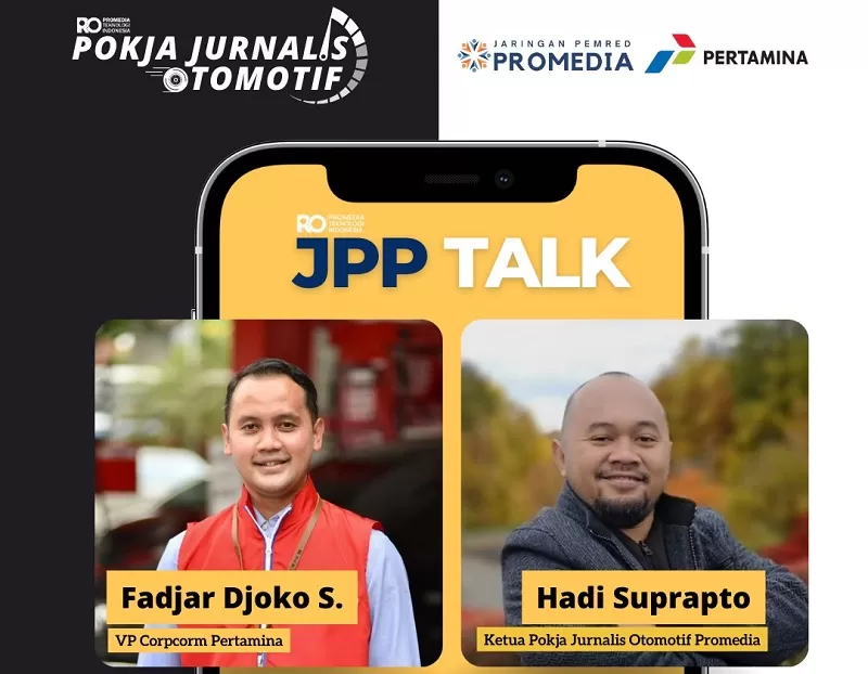 JPP Talk yang digelar Pokja Jurnalis Otomotif Promedia, dengan narasumber VP Corporate Communication Pertamina, Fadjar Djoko.  (FOTO: Dok. JPP)