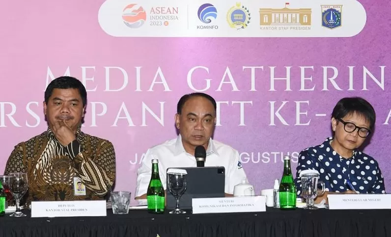 Menkomifo Budi Arie Setiadi sebut 1.077 jurnalis kan liput KTT ke-43 ASEAN 2023 di Jakarta.  (FOTO: Biro Humas Kementerian Kominfo)