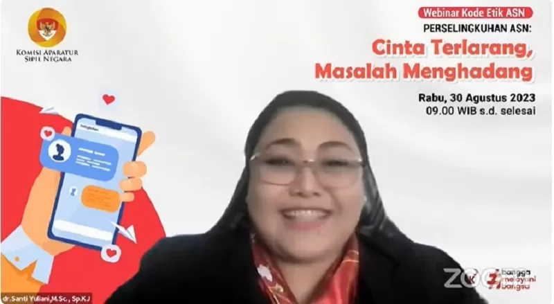 Ilustrasi ASN. Psikiater ungkap gejala orang melakukan perselingkuhan.  (FOTO: Tangkap layar Webinar KASN)