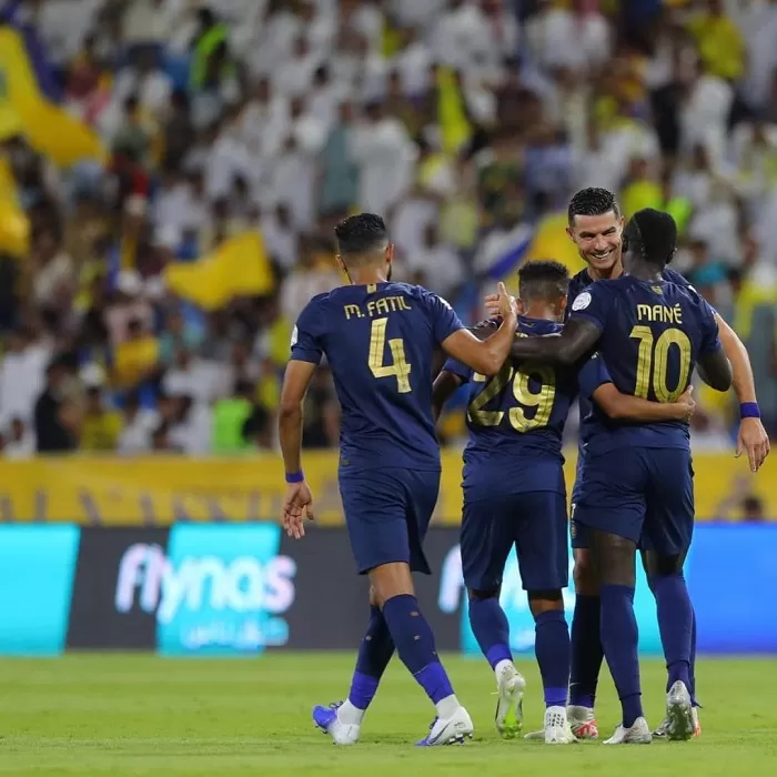 Klub Saudi, Al Nassr unggul 5-1 atas Al Hazm. (Foto: Twitter @SMane_Officiel)