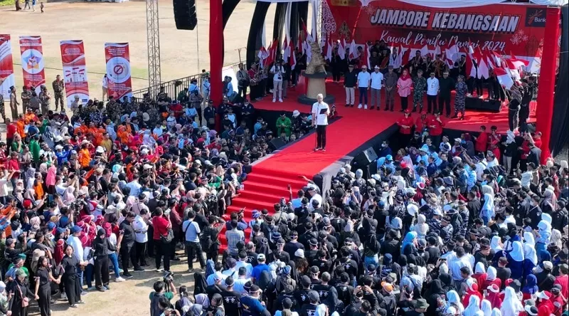 Kegiatan Jambore Kebangsaan dan Deklarasi Pemilu Damai 2024, di Lapangan Pancasila, Simpang Lima Kota Semarang, Jateng, Minggu (3/9/2023).  (FOTO: Dok. Humas Pemprov Jateng)