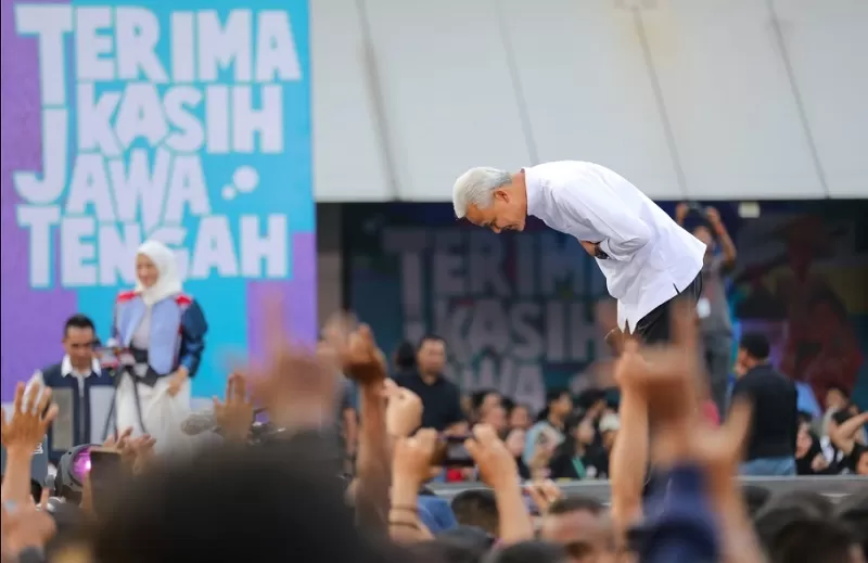 Gubernur Ganjar Pranowo dalam momen perpisahan bertajuk &lsquo;Terima Kasih Jateng&rsquo;, Selasa (5/9/2023).  (FOTO: Dok. Humas Pemprov Jateng)