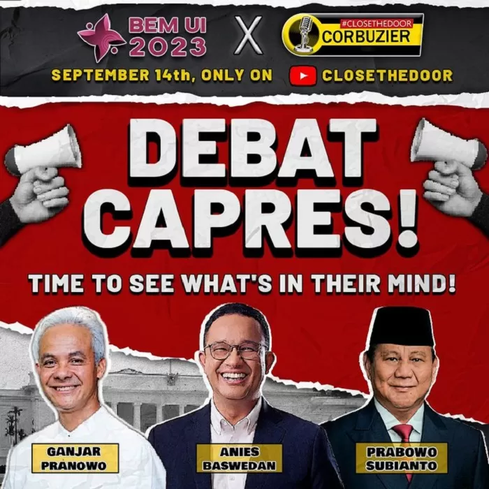 Flyer Debat Capres yang diunggah tim Deddy Corbuzer. (Foto: Twitter @corbuzier)