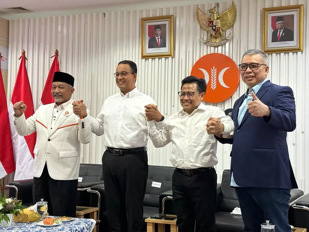 Ahmad Syaikhu, Anies Baswedan, Cak Imin, dan Teguh, perwakilan Nasdem. (Foto: Dok. pribadi)