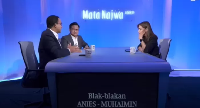 Anies Baswedan, Muhaimin Iskandar atau Cak Imin, dan Najwa Shihab di program Mata Najwa. (Foto: Tangkap layar YouTube Najwa Shihab)