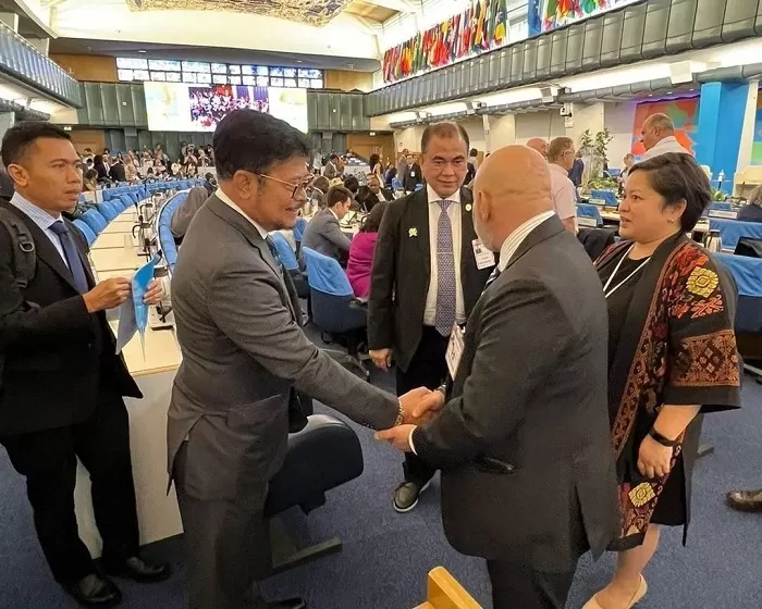 Mentan, Syahrul Yasin Limpo (SYL) di forum Global Conference on Sustainable Livestock Transformation yang diadakan oleh FAO di Roma, Italia. (Foto: Instagram @syasinlimpo)