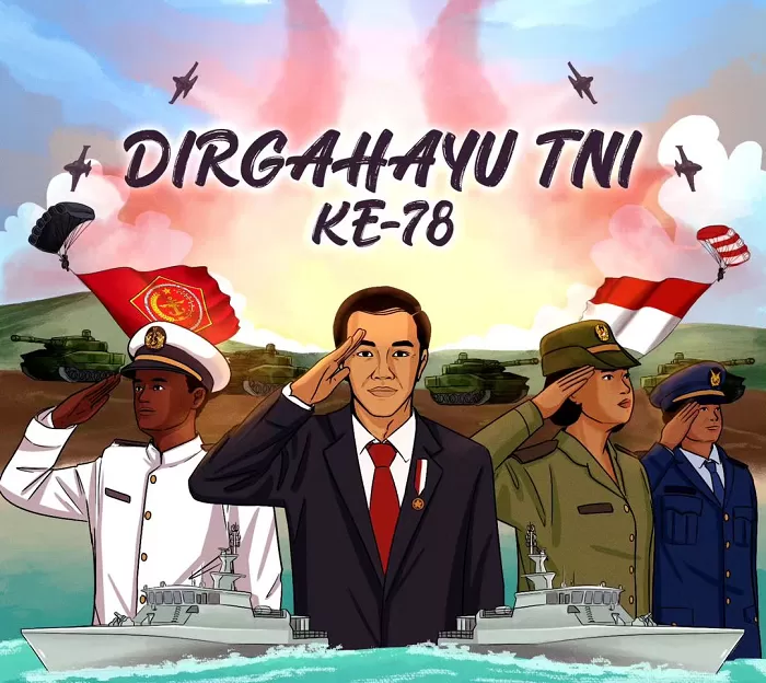 Flyer HUT ke-78 TNI. (Foto: Instagram @jokowi)