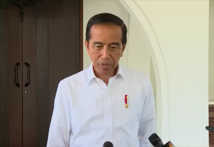 Konferesi pers Presiden Joko Widodo terkait pengunduran diri Syahrul Yasin Limpo sebagai Mentan RI. (Foto: YouTube Setkab RI)