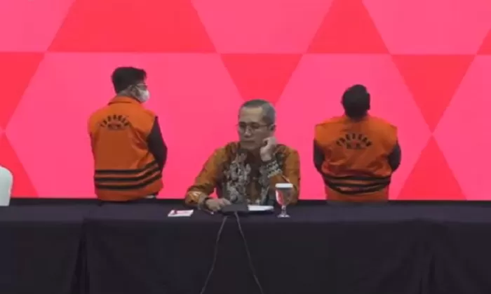 Konferensi pers penahanan tersangka SYL dan MH. (Foto: Tangkap layar YouTube KPK RI)