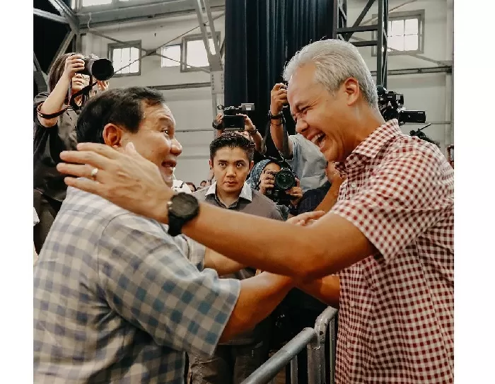 Momen Ganjar Pranowo dengan Prabowo Subianto. (Foto: Dok. Ganjar Pranowo)