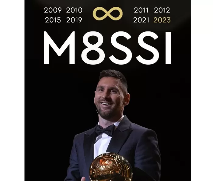 Leonel Messi meraih Ballon d'Or 2023. (Foto: Instagram @ballondorofficial)