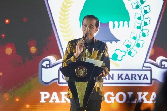 Presiden Jokowi di acara HUT Partai Golkar ke-59. (Foto: Dok. Partai Golkar)