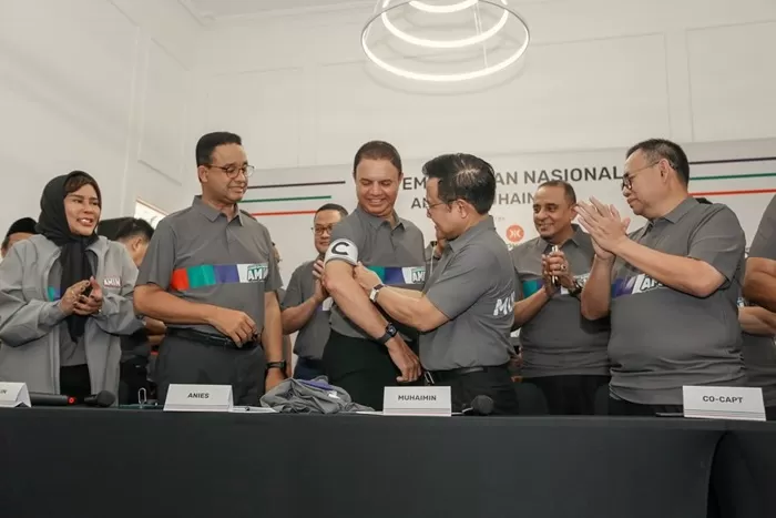 Capres Anies Baswedan dan Cawapres Muhaimin Iskandar mengumumkan Timnas Pemenangan Amin. (Foto: Dok. Muhaimin Iskandar)