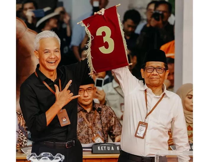 Pasangan Ganjar-Mahfud mendapat nomor urut 3. (Foto: Dok. Ganjar Pranowo)