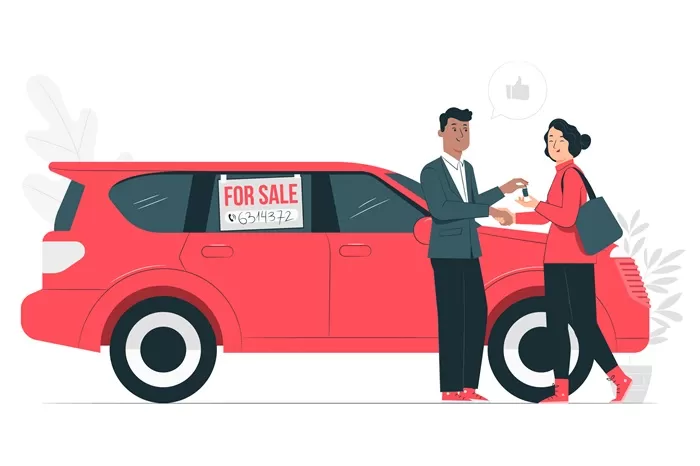 Ilustrasi jual-beli mobil bekas. (Foto: Freepik/storyset)