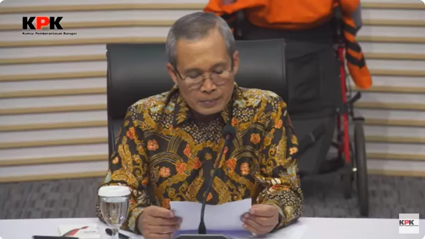 Konferensi Pers Penahanan Dugaan TPK Suap Di Lingkungan Kemenkumham. (Foto: Tangkap layar YouTube KPK RI)