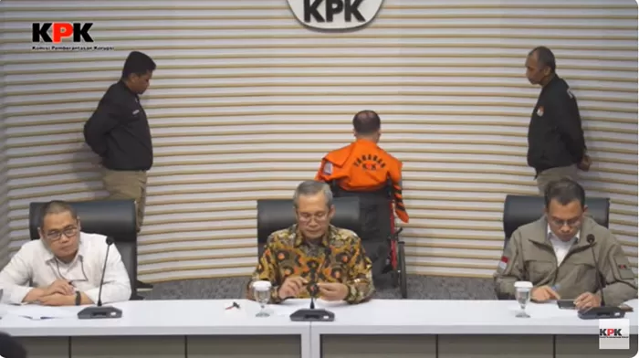 Konferensi Pers Penahanan Dugaan TPK Suap di Lingkungan Kemenkumham. (Foto: Tangkap layar YouTube KPK RI)