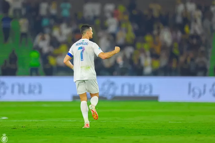 Cristiano Ronaldo dalam laga Al Ittihad VS Al Nassr.  (Foto: Twitter @AlNassrFC_EN)