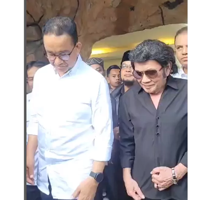 Momen Anies Baswedan bersama pedangdut senior Rhoma Irama. (Foto: Tangkap layar Instagram @rhoma_offficial)