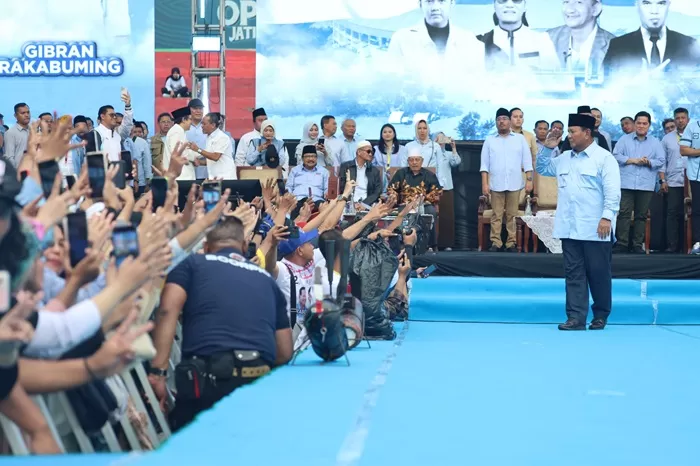 Prabowo Subianto di Stadion Gelora Deltras, Sidoarjo. (Foto: Istimewa)